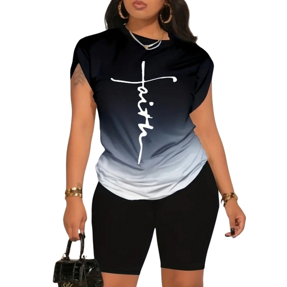 Faith Black and White Short Set - Picture 1 of 2